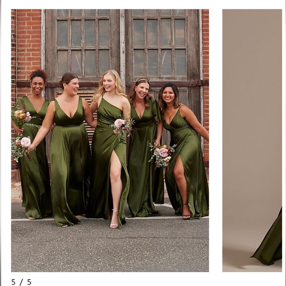 David’s Bridal green graduation gown or bridesmaid dress size 4 - Picture 5 of 7